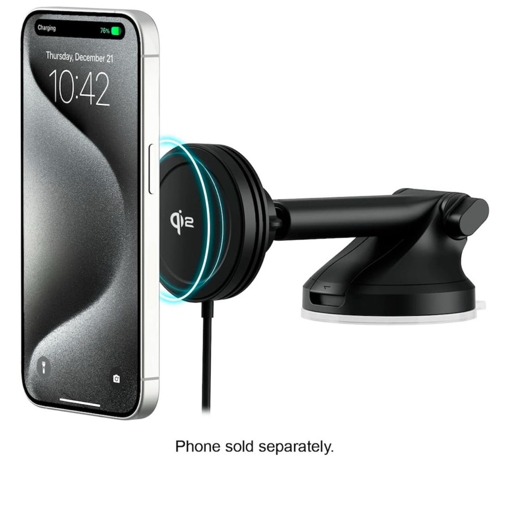 iOttie - Velox Qi2 Wireless Dashboard & Windshield Car Mount - Carbon Black